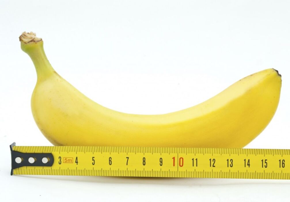 banaanmeting symboliseert penismeting na een vergrotingsoperatie
